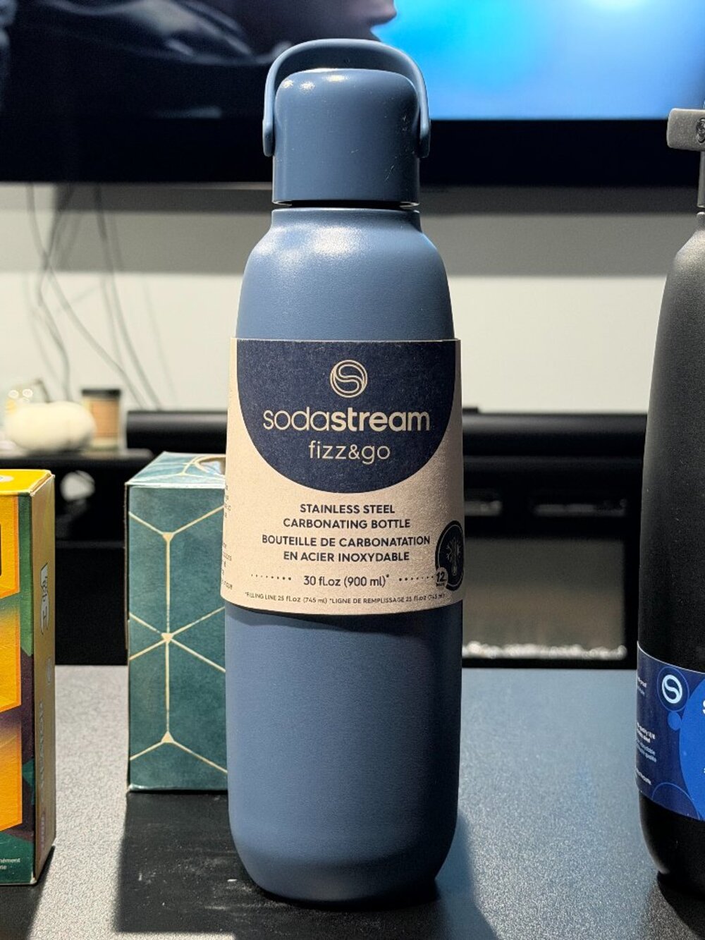 SodaStream Fizz & Go Insulated Stainless Steel Carbonating Bottle in Blueberry